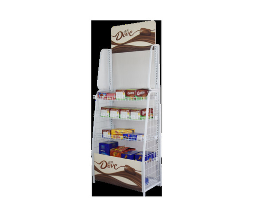 China Caramelo modificado para requisitos particulares, soporte de exhibición del chocolate/estantes de exhibición derechos del caramelo del piso para los supermercados proveedor
