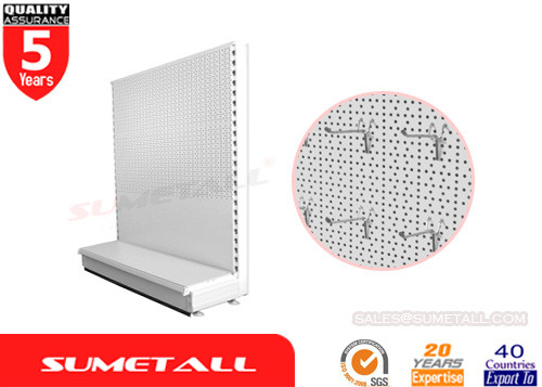 China Accesorios compatibles de la tienda de la góndola de Tego con el panel de Pegboard del metal L1330 X D570 x H1410mm proveedor
