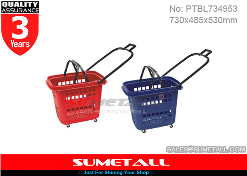 China cesta de compras del balanceo 70L con las manijas del ABS, cesta del supermercado con las ruedas proveedor